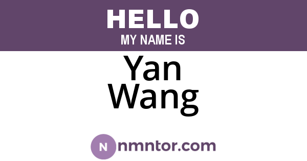 Yan Wang