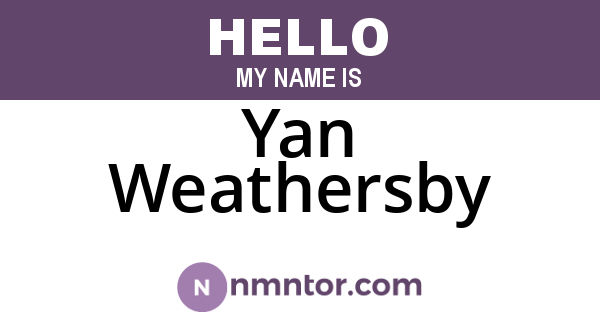 Yan Weathersby