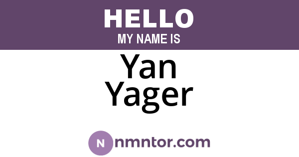 Yan Yager
