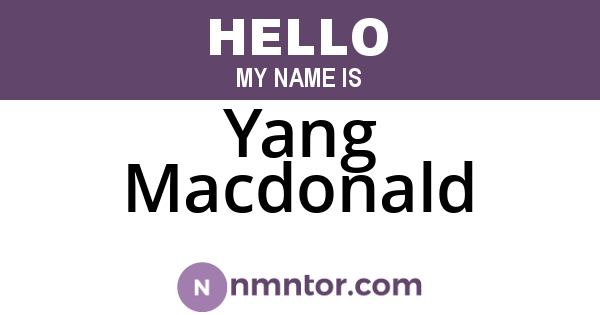Yang Macdonald