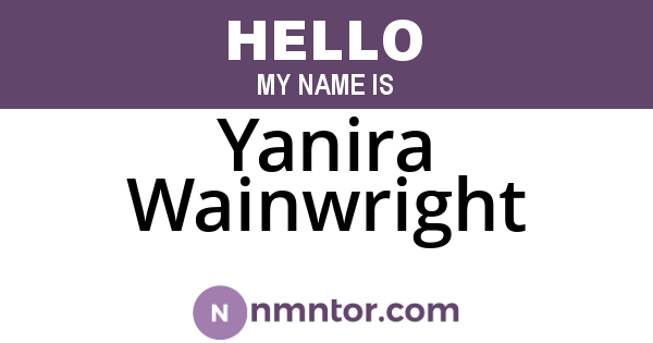 Yanira Wainwright