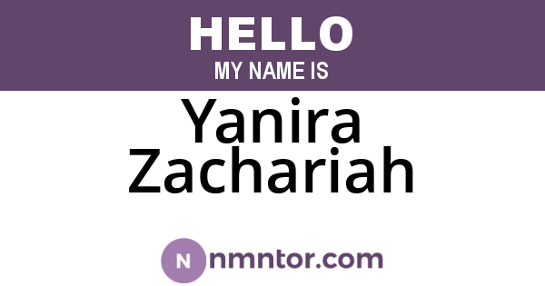 Yanira Zachariah