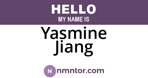 Yasmine Jiang