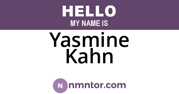 Yasmine Kahn