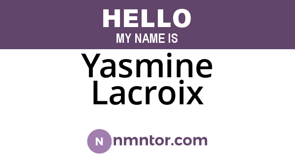 Yasmine Lacroix
