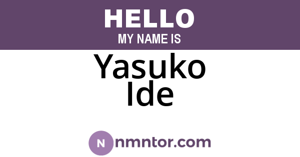 Yasuko Ide