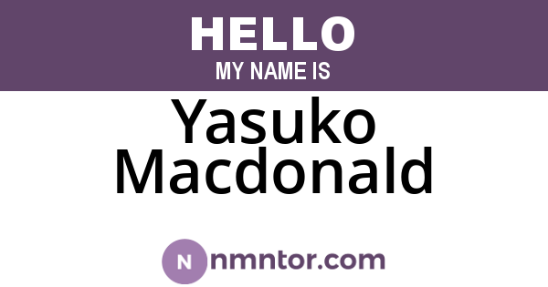 Yasuko Macdonald