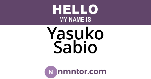 Yasuko Sabio