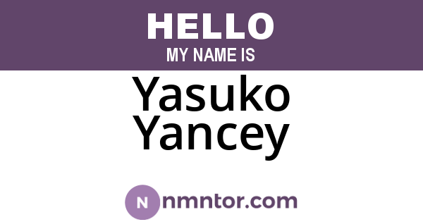 Yasuko Yancey