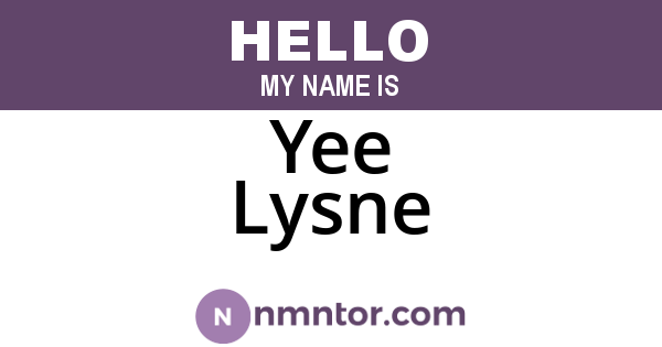Yee Lysne