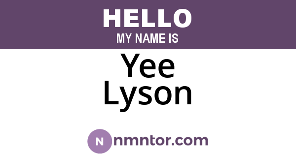 Yee Lyson