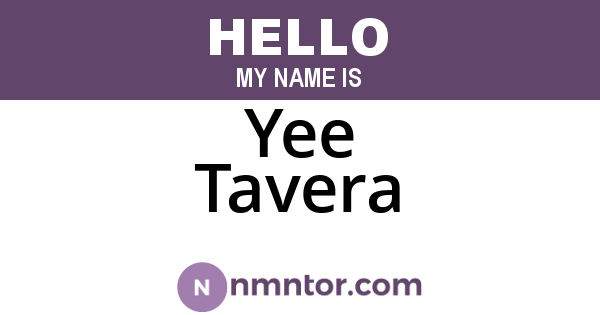 Yee Tavera