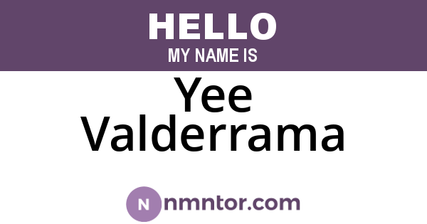 Yee Valderrama