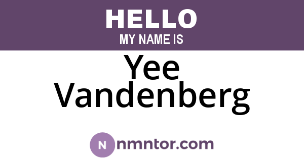 Yee Vandenberg