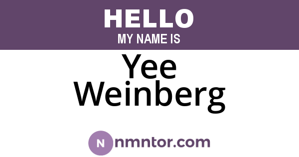 Yee Weinberg
