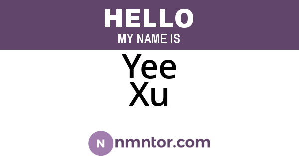 Yee Xu