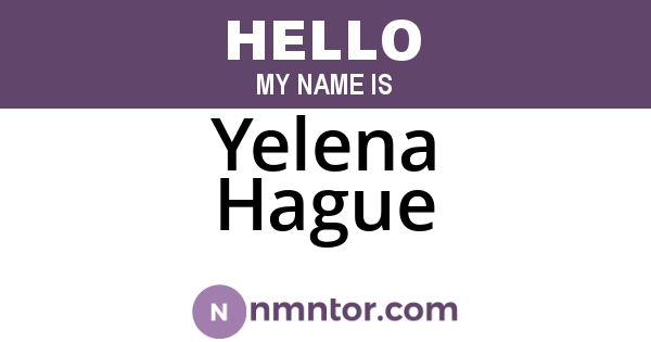 Yelena Hague