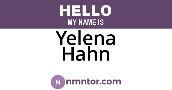 Yelena Hahn
