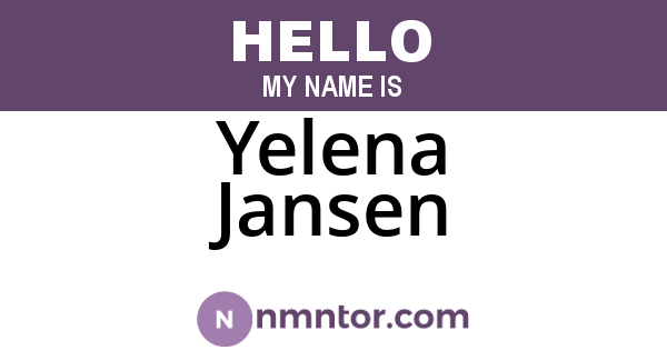 Yelena Jansen