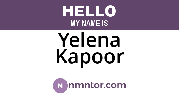Yelena Kapoor