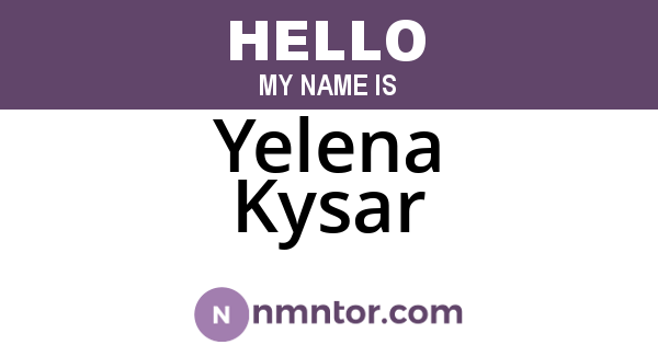 Yelena Kysar