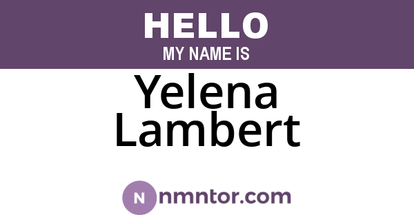 Yelena Lambert