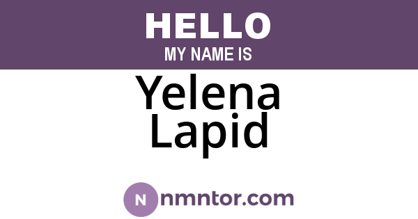 Yelena Lapid