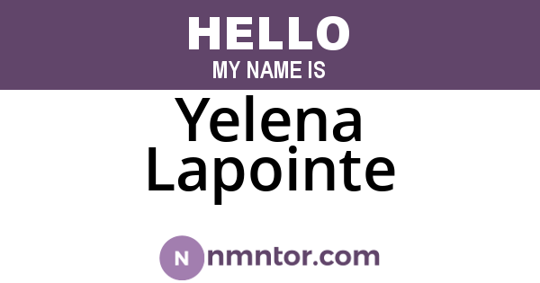 Yelena Lapointe