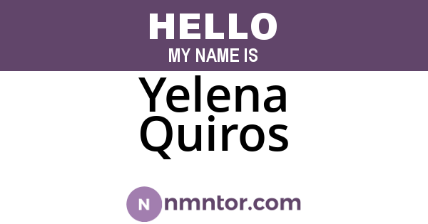 Yelena Quiros