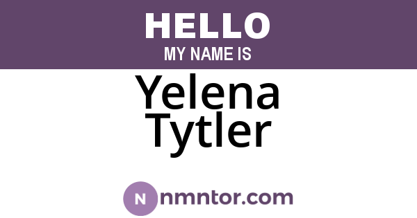 Yelena Tytler