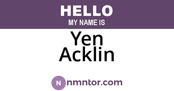 Yen Acklin