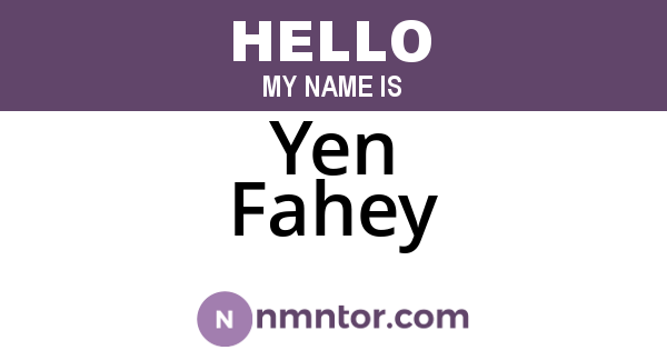 Yen Fahey