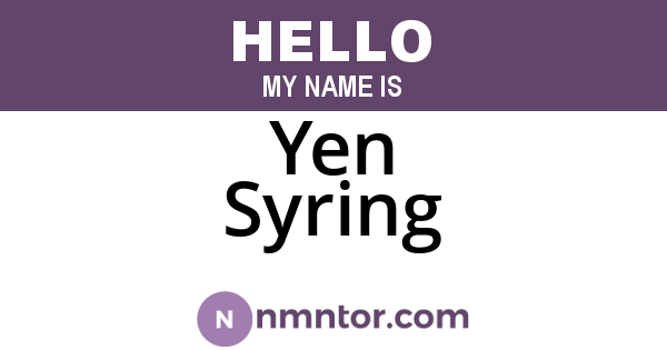 Yen Syring
