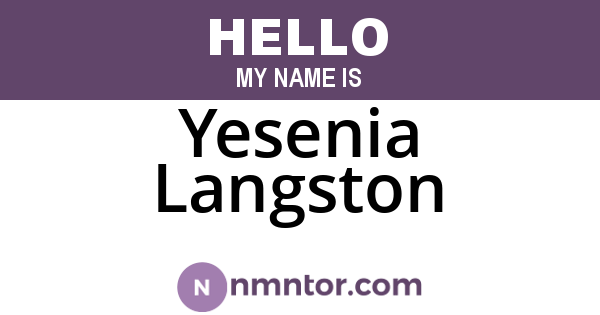 Yesenia Langston