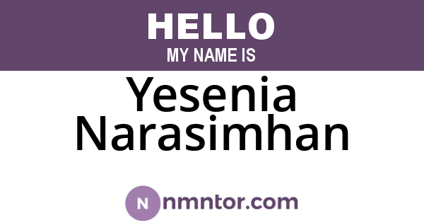 Yesenia Narasimhan