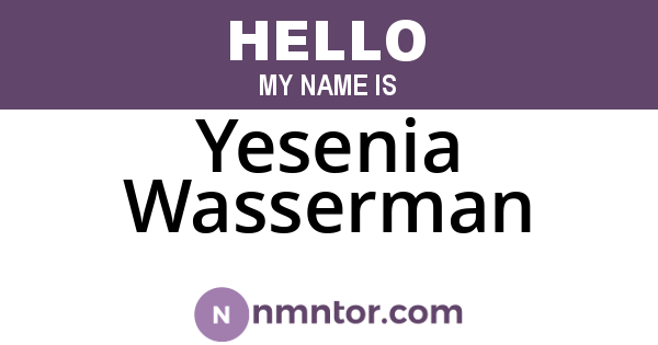 Yesenia Wasserman