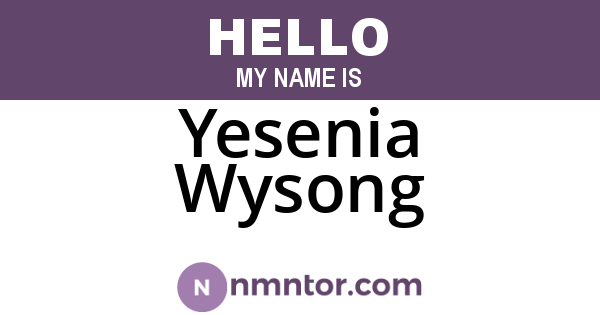 Yesenia Wysong