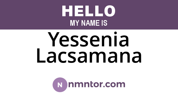 Yessenia Lacsamana