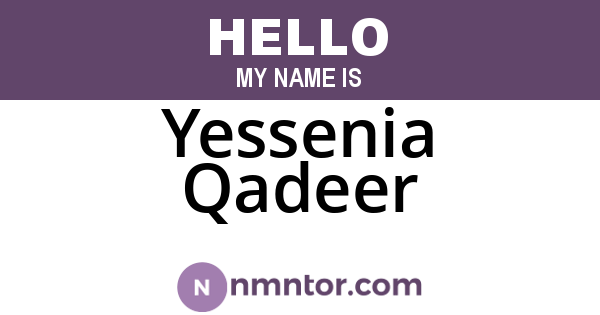 Yessenia Qadeer