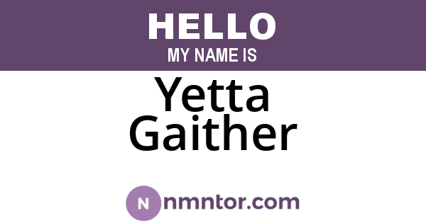 Yetta Gaither