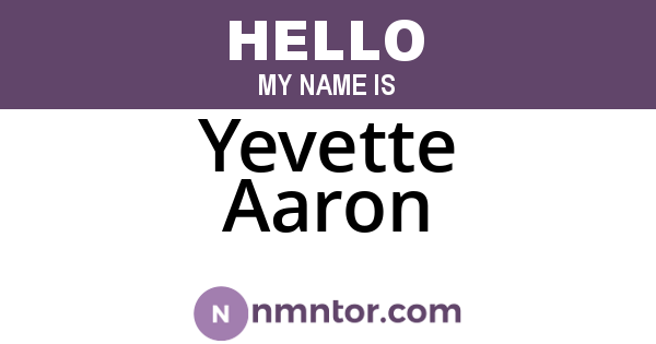 Yevette Aaron