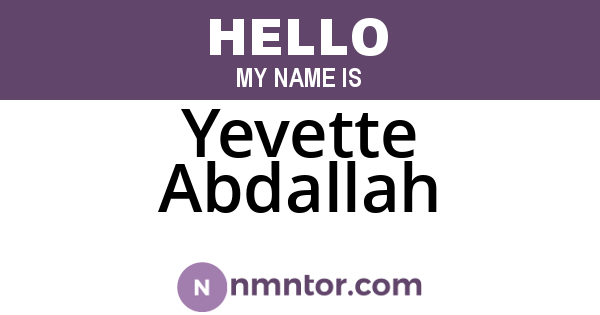 Yevette Abdallah