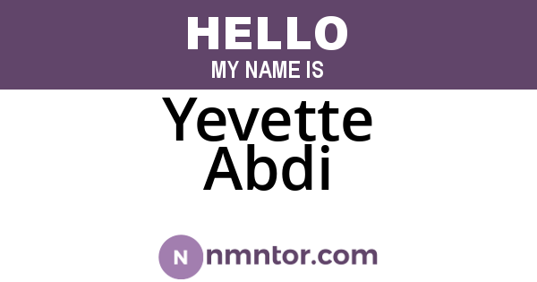 Yevette Abdi