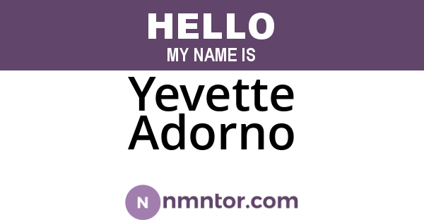 Yevette Adorno