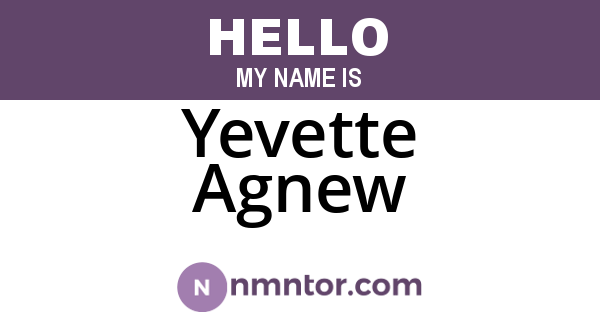 Yevette Agnew