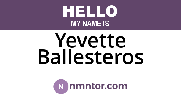 Yevette Ballesteros