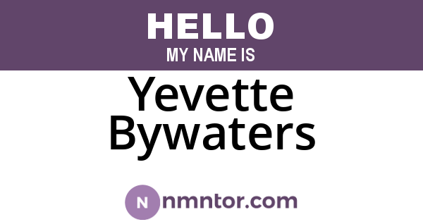 Yevette Bywaters