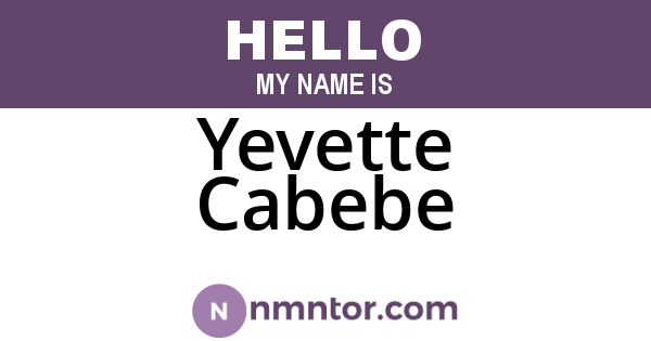 Yevette Cabebe