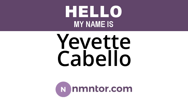 Yevette Cabello