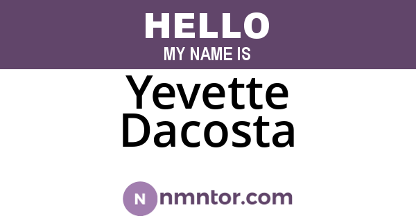 Yevette Dacosta